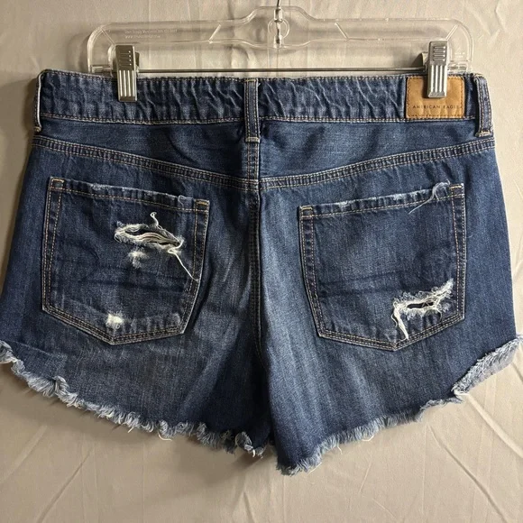 American Eagle Outfitters Tomgirl Shortie Blue Distressed Jean Shorts - Picture 2 of 7